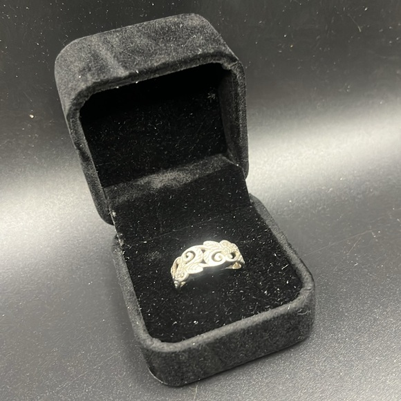 925 SILVER FILAGREE RING 7.5 - Picture 3 of 7